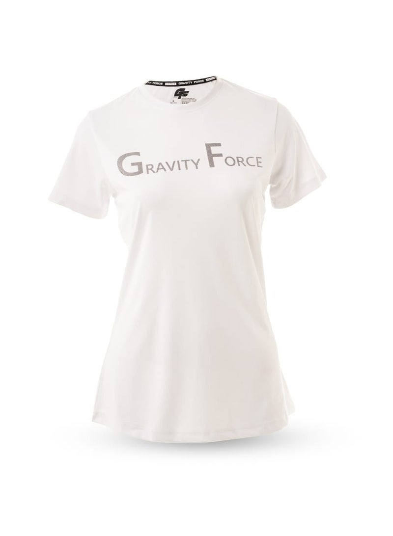 گریوِٹی فورس تيشيرت نسائي جرافيتي فورس بقصة ضيقة – قطن ناعم مسامي بأكمام قصيرة لصيف مريح، ياقة دائرية، ملابس كاجوال يومية ورياضية للجم والنشاطات - Image 1